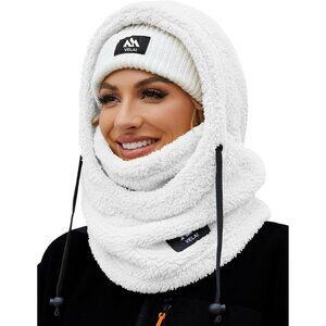Fleece Balaclava Ski White Mask Men Women Winter Face Mask Windproof Hood Neck